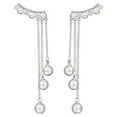 thumbnail image 5 of Besufy Earrings Environmental Friendly Elegant Long Style Women Tassel Faux Pearls Earrings for Wedding, 5 of 6
