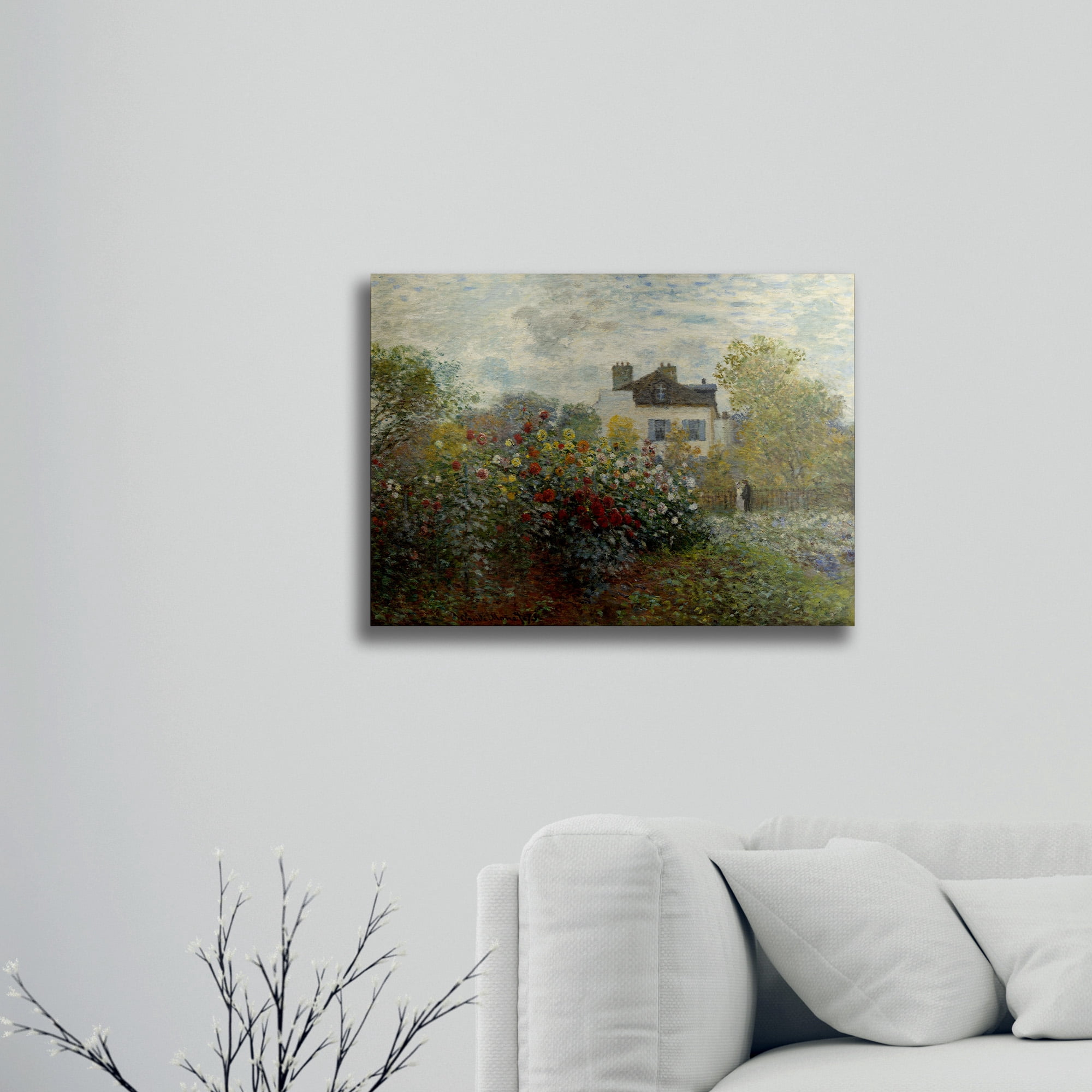 Trademark Fine Art 'The Artist's Garden In Argenteuil' Brushed Aluminum Wall Art Art by Claude Monet