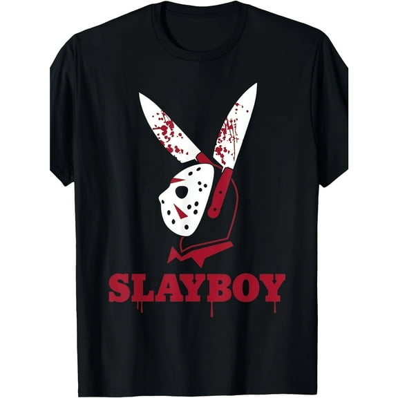 Hockey Mask Parody T-Shirt - Halloween Horror Themed Graphic T-Shirt 100%  cotton