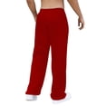 thumbnail image 4 of Domuza Men's Baggy Wide Leg Sweatpants Y2K Striped Side Drawstring Waist Barrel Track Pants with Pockets Red L, 4 of 4