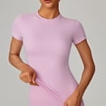 thumbnail image 2 of AKOEE Workout Tops for Women Slim Fit Short Sleeve Yoga T-shirts High Crew Neck Athletic Running Gym Tees (L, Pink), 2 of 6