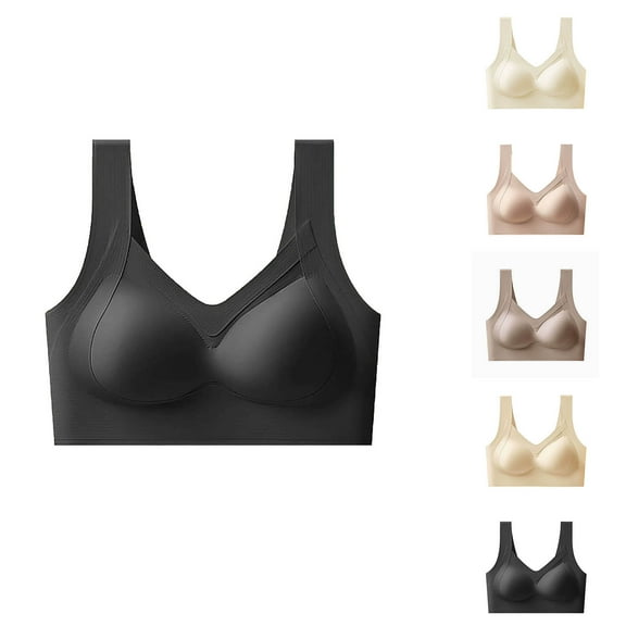 HVOBTTY Push Up Bra, Bras for Women Plus Size, Women's Seamless Bra Women's Lifting Sagging Bra Gathered Without Steel Rings Sleep Bra Gray, L