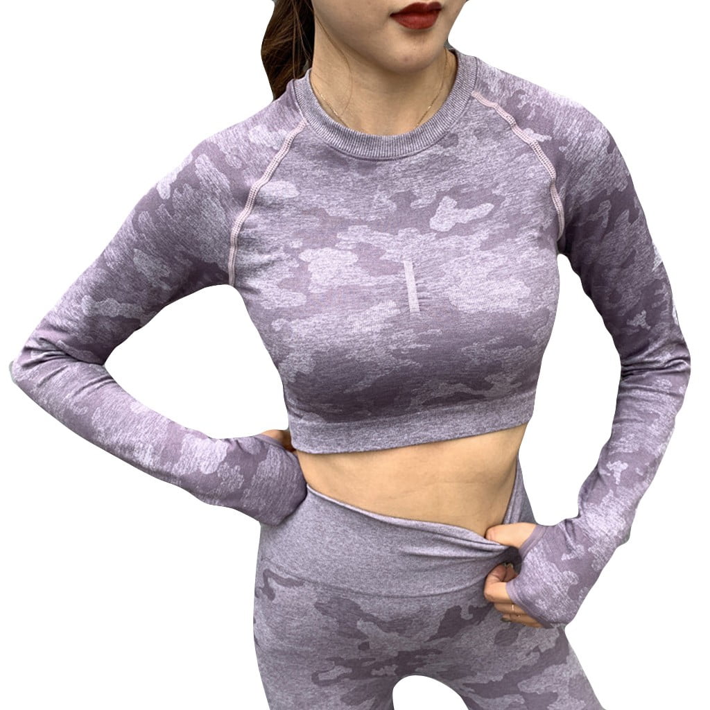 long sleeve crop top sport