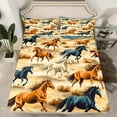 thumbnail image 2 of Manfei Rustic Farm Horse Bed Sheets,Western Farmhouse King Sheets,Cowboys Sheet Set For Teens,Luxury Bedroom Decor,4pcs, 2 of 7