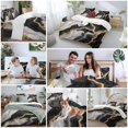 thumbnail image 5 of Abstract Marble Bedding Duvet Cover Set Queen Size 4 Pieces Gold Texture Simple Black White Modern Bedding Set with Zipper Closure, 1 Comforter Cover 90x92 Inches 1 Flat Sheet & 2 Pillow Cases, 5 of 7