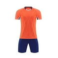 thumbnail image 2 of CYRBOKO Boys Athletic Outfit Sets, Quick-dry Short Sleeve Stretchy Elastic Waist Sports T-Shirt and Shorts Orange Size 6-8 T, 2 of 4