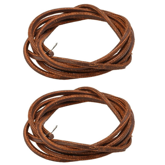 GAXIRE Light Brown Sewing Machine Belt Made of Cowhide and Metal for Vintage Repair 2 Pieces