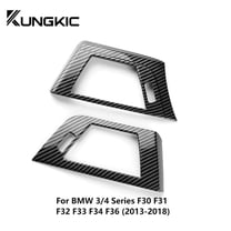 2pcs Car Side Vent Frames for BMW F30 2013-2018 Left-Hand Drive ABS with Carbon Fiber Pattern, Black