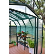 Palram - Canopia Grand Gardener 8 x 8 Twin-Wall Walk-In Greenhouse - Green - with Roof Vent