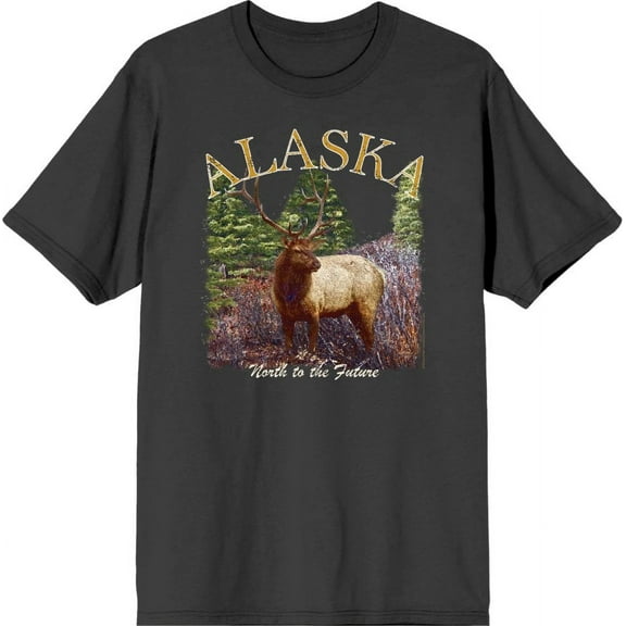 Adventure Society Alaska Men's Charcoal Crew Neck Short Sleeve Tee-XS
