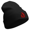 thumbnail image 4 of Fireman Embroidered 12 Inch Long Knitted Beanie - Black OSFM, 4 of 5