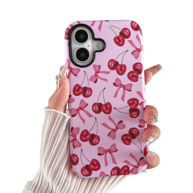 Branple Funda Compatible Con Iphone 16 Plus, Diseño De Lazo De Cerezo Rosa Con Tpu Suave Y Delgado A Prueba De Golpes Y Cubierta Protectora De Pc Dura Para Mujer Diseñada Para Iphone 16 Plus, Funda Es