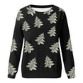 thumbnail image 4 of toraway Chandails en Molleton à Col Rond pour Femmes, Imprimé Joyeux Noël, Col Rond, Coupe Ajustée, Manches Longues, Blouse Ample, S, 4 of 4