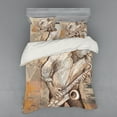 thumbnail image 2 of Ambesonne Music Bedding Set 3 Pcs, Jazz Musician on Street, Twin XL, Brown Ecru, 2 of 3