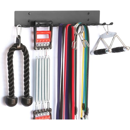 Multi-Purpose Gym Equipment Storage Rack Resistance Bands Storage Hanger Barbell Rack Heavy Duty Gym Rack for Exercise Bands, Lifting Belts and Jump Ropes