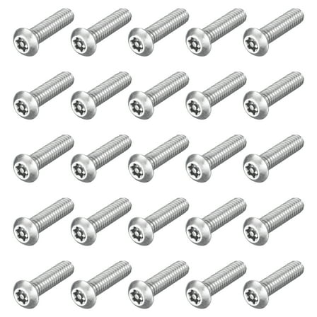 25Pack 1/4-20 x 1" Torx Security Machine Screws Bolt, Silver Tone