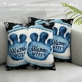 thumbnail image 3 of GOSMITH  Cute  Christmas Throw Pillow Covers Gnome Snowman Decorative Holiday Pillow Case Cushion Cover  for Indoor Home Bedroom Sofa Couch Xmas Decor Blue, 3 of 5