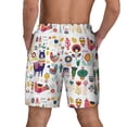thumbnail image 3 of Sigee Alpaca Flower Print Mens Swim Trunks with Compression Liner Quick Dry Swim Stretch Beach Shorts with Pockets,S-3XL, 3 of 7