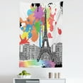 thumbnail image 1 of Paris Tapestry, Splashing Spots Colorful Modernistic Detailed Sketchy Urban Houses and Eiffel Tower, Fabric Wall Hanging Decor for Bedroom Living Room Dorm, 5 Sizes, Orange Black, by Ambesonne, 1 of 1