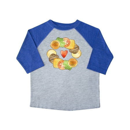 

Inktastic I Love Burgers Summer Burger Fixings and Heart Gift Toddler Boy or Toddler Girl T-Shirt