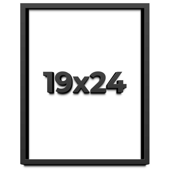 19x24 Shadow Box Frame Black | 1 inches Deep Real Wood Contemporary Shadowbox Display Frame | UV
