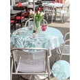 thumbnail image 5 of Outdoor Tablecloth with Umbrella Hole for Patio/Picnic/Party/Camping, Summer Ocean Starfish Waterproof Table Cloth Round Cover Washable, Coastal Coral Beach Conch Teal Green (Dia 60"), 5 of 9