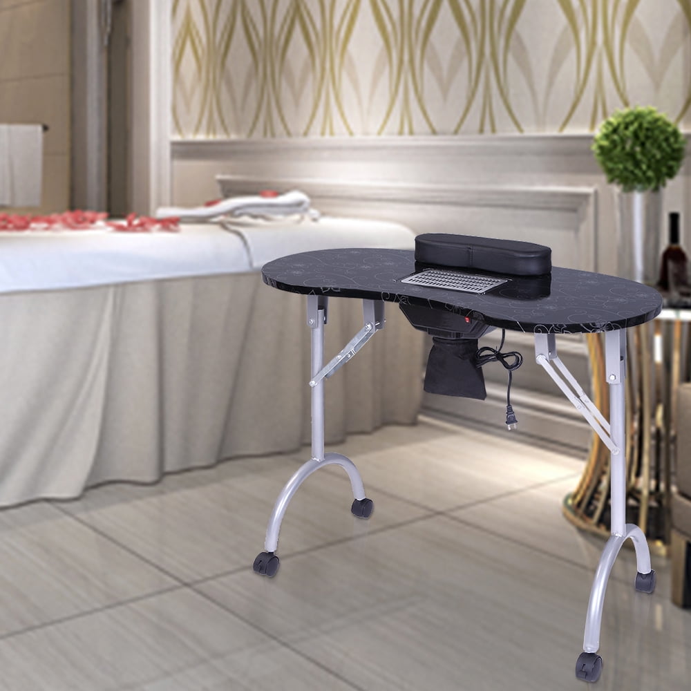 Lowestbest Nail Manicure Table, Portable MDF Manicure Table, Nail Table Station Portable Manicure Tech Desk, Spa Beauty Salon Equipment Desk with Dust Collector & Cushion & Fan Black Lowestbest Nail Manicure Table, Portable MDF Manicure Table, Nail Table Station Portable Manicure Tech Desk, Spa Beauty Salon Equipment Desk with Dust Collector & Cushion & Fan Black