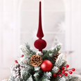 thumbnail image 7 of SeekLGT Flocked Velvet Tree Topper, Pointed Spherical Gourd Christmas Tree Top Decor, Medieval Velvet Finial Tree Ornament for Indoor Holiday Party Home Christmas Tree Decoration, 7 of 7