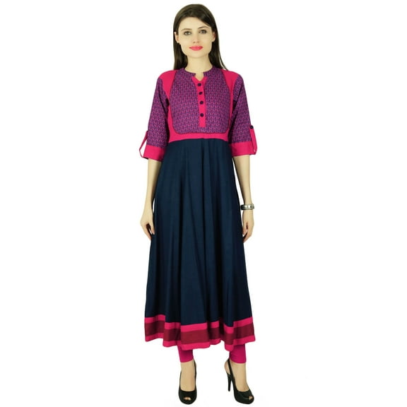 Phagun Ethnic Kurti Rayon Leaves Bollywood Kurta Women Casual Top Tunic Dress