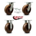thumbnail image 2 of 10 Inch Heavy Duty High Temp Phenolic Swivel Caster Set 2 Swivel Locks 2 Rigid, 2 of 2