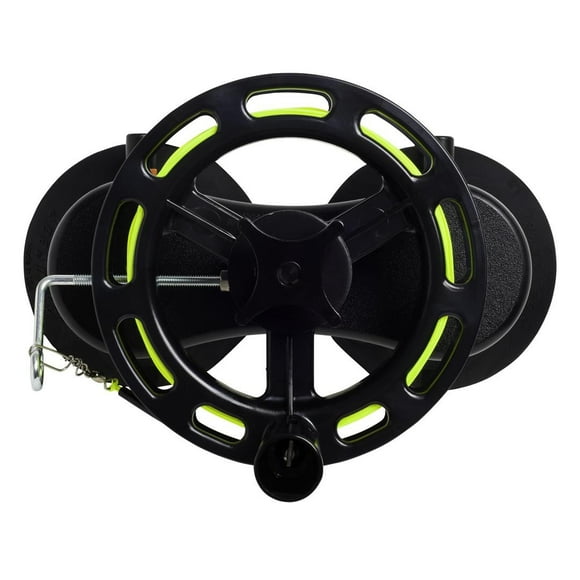 SeaSucker Teaser Reel MF5088 Vacuum Mount; Manual Powered; 8 Inch Spool Diameter; 150 Feet Line Length; Black; HDPE Polyethylene Deck; With Hardware