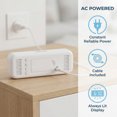 thumbnail image 7 of REGALWOVEN Small Dual Alarm Clock for Bedroom, Dimmable, DST, Snooze,12/24H, Alarms with Indoor Temperature, Decorate for Bedroom 6.7 x 2.4 x 1.2 inch White Blue, 7 of 7