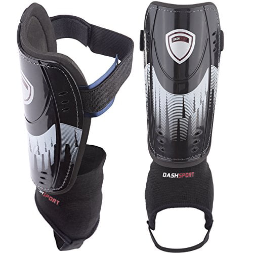 DashSport Soccer Shin Guards Youth Includes Two Shin Guards and Two Compression Calf Sleeves with Pockets 