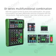 D Debra DI-UX Series Professional Portable Recording Mixer Audio with 99 DSP Digital Effects and USB for DJ Mixer Console Karaoke Home Recording Studio (DI-4UX 4 channels)