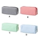 thumbnail image 4 of Injueey Bolsa de almacenamiento de escritorio con bordado a rayas, doble bolsa de papelería pequeña y grande para maquillaje y artículos Carpetas de archivos azul claro, 4 of 4
