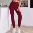 thumbnail image 6 of Women's Ribbed High Waisted Leggings Seamless Stretch Yoga Workout Pants, 6 of 6