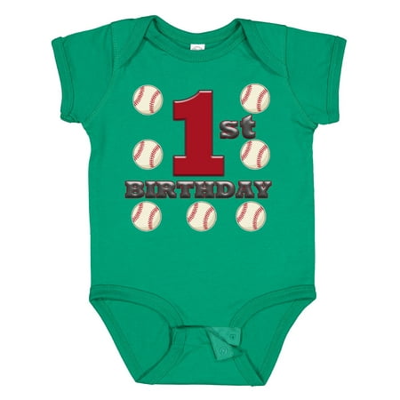 

Inktastic First Birthday Baseball Gift Baby Boy Bodysuit
