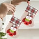 thumbnail image 5 of Media navideña con delantal y bolsillo - Decoración de calcetines de punto rojo blanco para árbol de chimenea - 20x15cm, 5 of 6