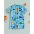 thumbnail image 3 of Baby Boy Swimsuit Rash Guard Shirts Toddler Boy Zipper Swimwear Infant One Piece Bathing Suit, 3 of 6