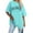 Sky Blue, variant on Womens T-Shirts Round Neck Short Sleeved Los Angeles Letter Printed T Shirt Top Loose Oversized Graphic Tees Sports Dailywear T-Shirt