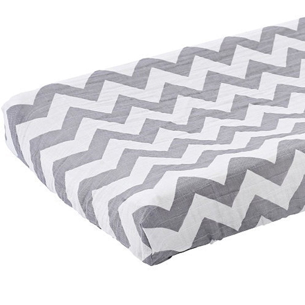 Housse de Matelas à Langer Douce Respirante en Coton Drap de Table à Langer Détachable Lavable Réutilisable pour Bébé de 0-3 Ans