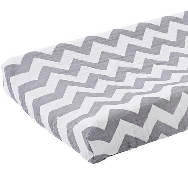 Housse de Matelas à Langer Douce Respirante en Coton Drap de Table à Langer Détachable Lavable Réutilisable pour Bébé de 0-3 Ans