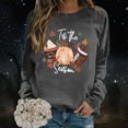 thumbnail image 2 of Peichun Tis the Pumpkin Spice Season Sweatshirt for Women Fall Long Sleeve Crew Neck Pullover Tops Vintage Graphic Drop Shoulder Loose Cozy Thanksgiving Day Shirts 1-Grey XL, 2 of 5