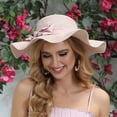 thumbnail image 3 of ROYAL MATRIX Women Straw Sun Hat Wide Brim UV Protection Beach Hat Summer Floppy Hat with Linen Bow Pink, 3 of 8