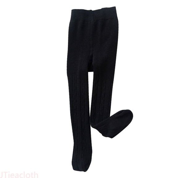 JTieacloth Girls Pants for Casual School Kids Baby Girls Tights Toddler Cable Knit Warm Leggings Seamless Stretchy Stockings Pantyhose Winter Socks,Sizes 3-4 Years