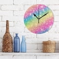 thumbnail image 3 of GZHJMY Round Digital Clock Rainbow Galaxy Creative Decorative Quiet Not Ticking Clock,Bedroom Living Room Bathroom Kitchen Office Wall Ornament (Black 10x10In), 3 of 7