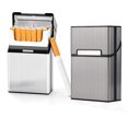 thumbnail image 1 of Cigarette Case Brushed Metal Cigarette Case with Magnetic Switch Flip Closure,20 Capacity (2 Pack), 1 of 6