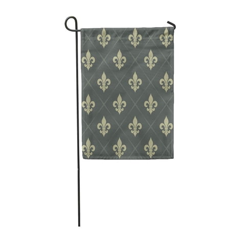 SIDONKU Green Pattern Lily Fleur De Lis Teal Abstract Billboard Garden Flag Decorative Flag House Banner 28x40 inch