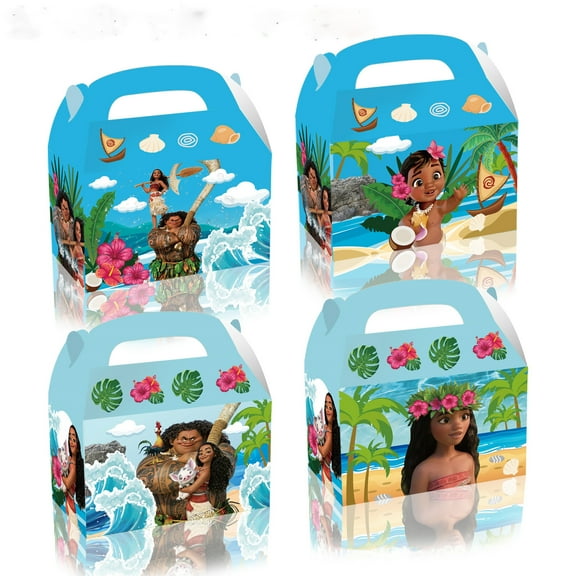 24-Pack Moana Party Favor Treat Boxes, Goodie Boxes, Moana Gift Boxes，Moana Decorative Box for Birthday Party 6.2 x 3.7 x 3.7 Inches