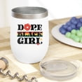 thumbnail image 2 of Dope Black Girl, Black History Month Art Merch Gift, White 12oz Wine Tumbler, 2 of 5